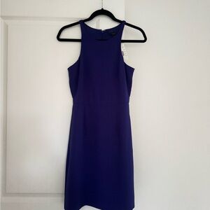 NWT J.Crew women’s Crepe Cutaway Sleeveless purple Sheath mini Dress size 0